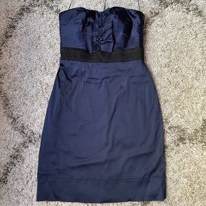 Phoebe Couture navy silk cocktail dress size 2